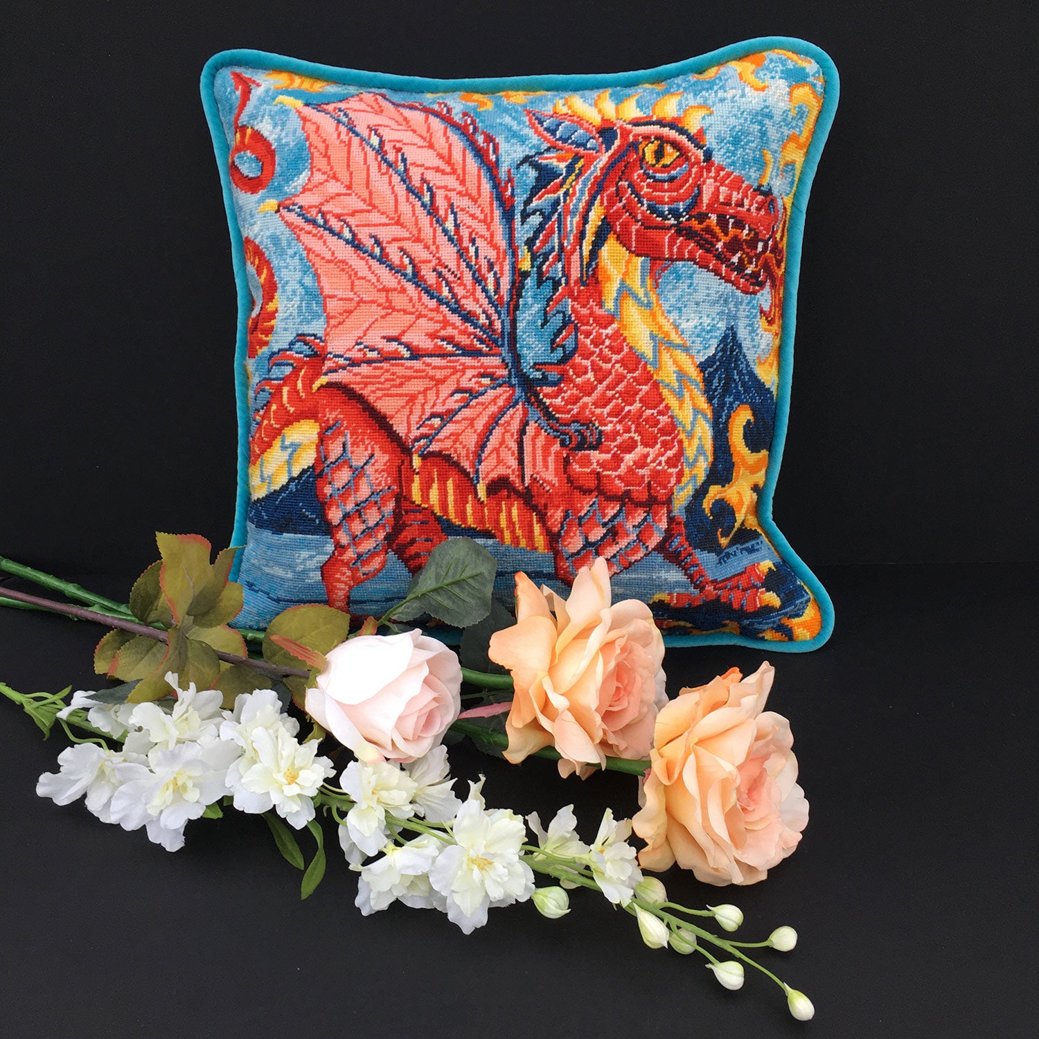 Needlepoint Pillow Kit Chinese Dragon